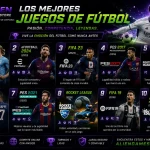 Banner gamer de los mejores juegos de fútbol con estilo neón cyberpunk, jugadores famosos y branding de AlienGames.Store.