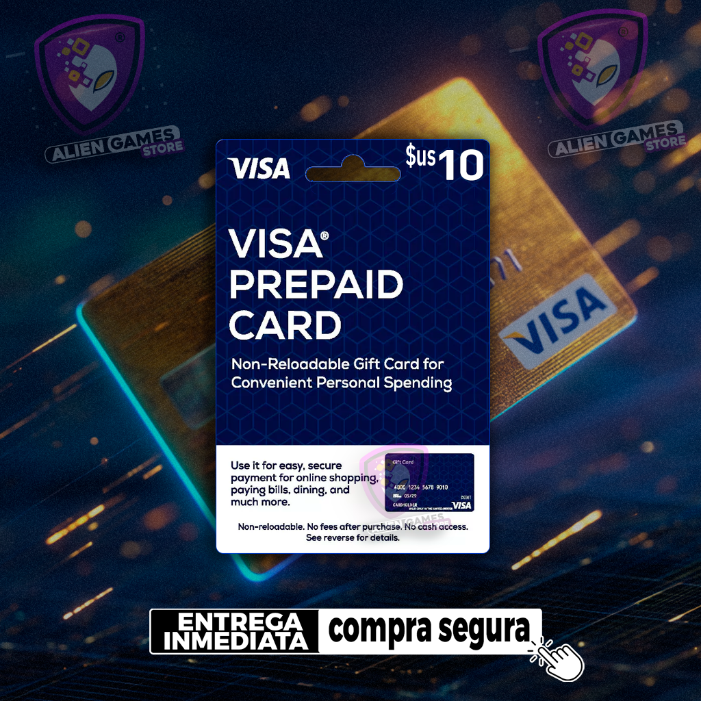 Tarjeta Prepago Visa (USA) 10 dólares