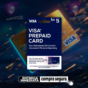 Tarjeta Visa Prepago 5 USD para micropagos online en AlienGames.Store