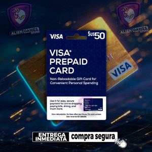 Tarjeta Visa Prepago 50 USD para pagos en tiendas y plataformas online