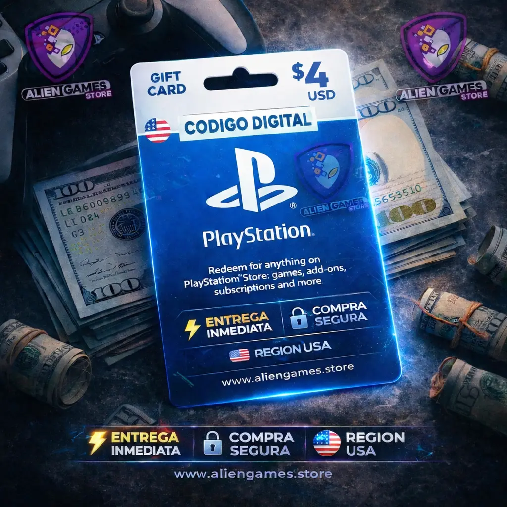 PlayStation Network PSN 4 USD (USA) – Gift Card Digital – Entrega Inmediata