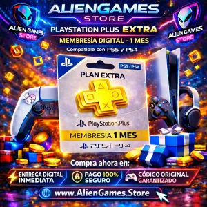 PlayStation Plus Extra 1 mes código digital suscripción PS Plus Extra comprar AlienGames Store