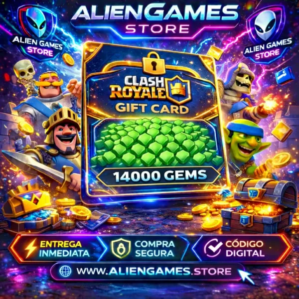 Clash Royale 14000 Gems recarga gemas Clash Royale comprar gems Clash Royale AlienGames Store