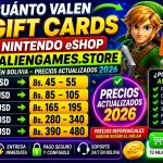 Tabla de precios actualizados 2026 de Gift Cards Nintendo eShop USA en Bolivia con entrega inmediata en AlienGames.Store.