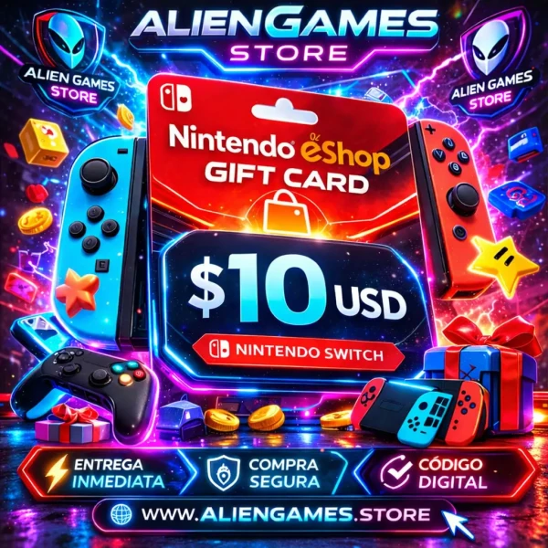 Nintendo eShop Gift Card 10 USD código digital Nintendo Switch comprar tarjeta Nintendo Bolivia
