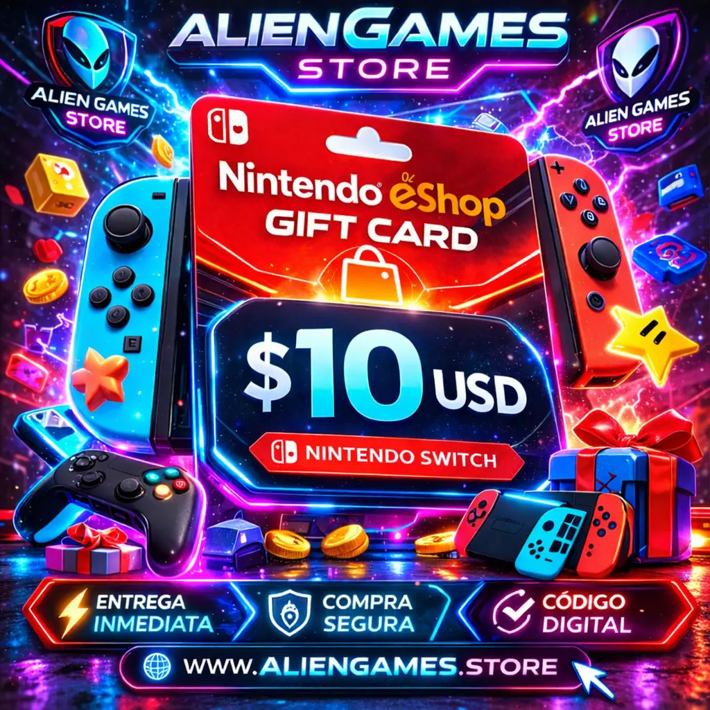 Nintendo eShop 10 USD (USA) – Gift Card Digital – Entrega Inmediata