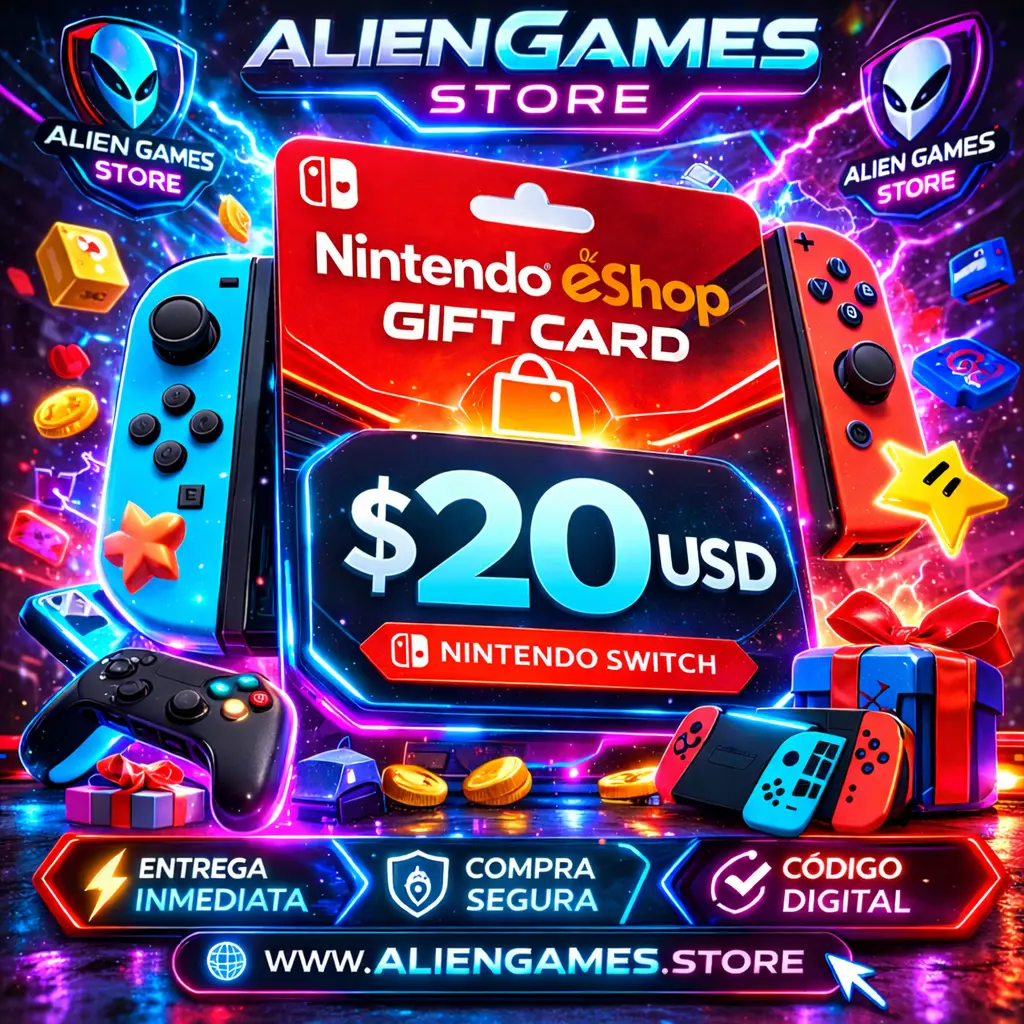 Nintendo eShop 20 USD (USA) – Gift Card Digital – Entrega Inmediata