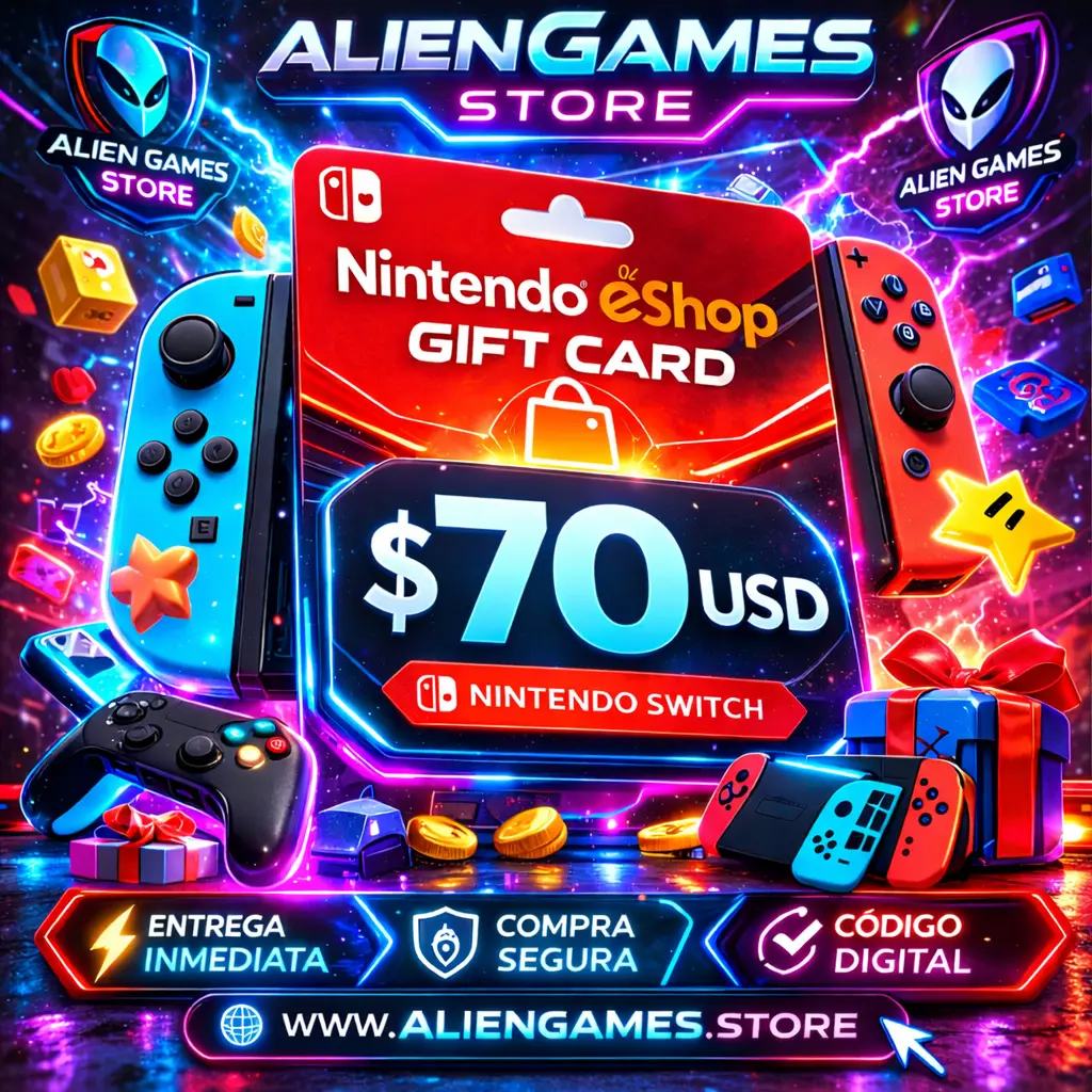 Nintendo eShop 70 USD (USA) – Gift Card Digital – Entrega Inmediata