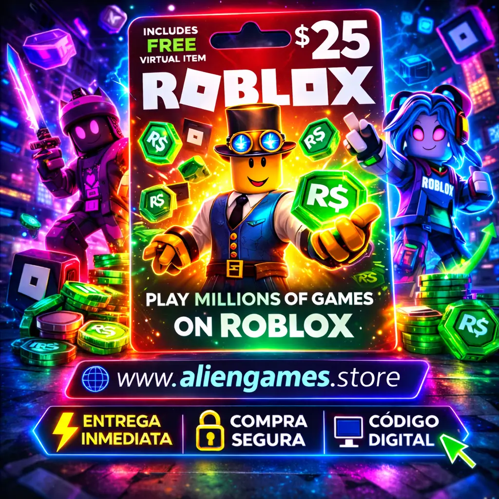 Roblox 25 USD – Gift Card Digital – Código Robux – Entrega Inmediata