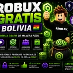 Imagen promocional de Robux Gratis Bolivia 2026 con métodos seguros para ganar Robux gratis y branding de AlienGames.Store.