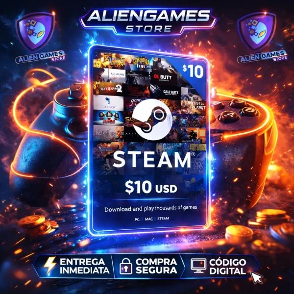Steam Wallet Gift Card 10 USD código digital saldo Steam comprar tarjeta Steam