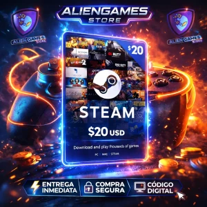 Steam Wallet Gift Card 20 USD código digital saldo Steam comprar tarjeta Steam USA