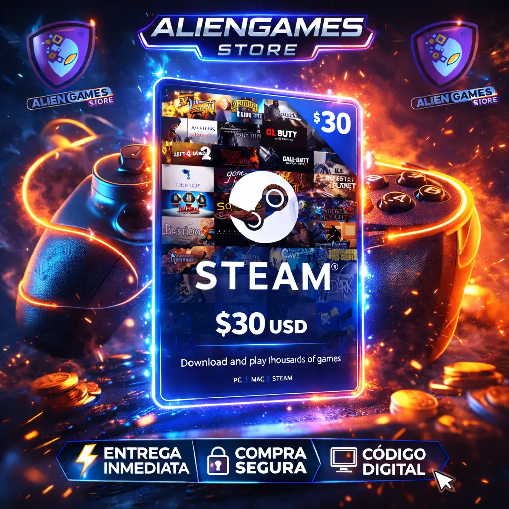 Steam Wallet Code (USA) 30 USD – Entrega Inmediata