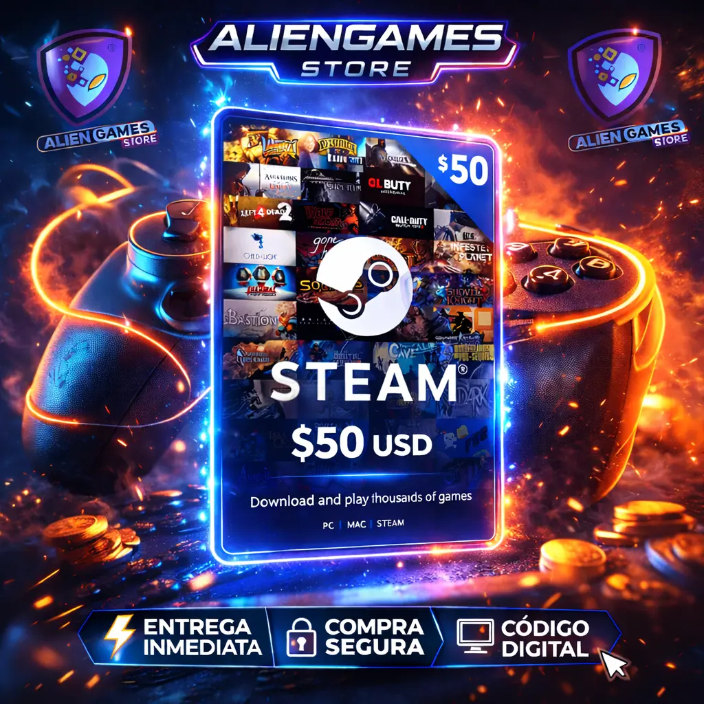 Steam Wallet Code (USA) 50 USD – Entrega Inmediata