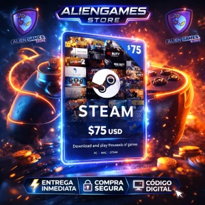 Steam Wallet Gift Card 75 USD código digital saldo Steam comprar tarjeta Steam