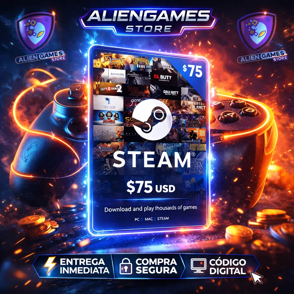 Steam Wallet Code (USA) 75 USD – Entrega Inmediata