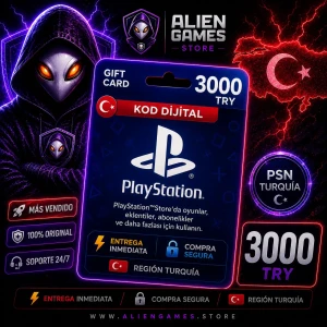 PSN 3000 TRY Gift Card PlayStation Turquía código digital original para PlayStation Store Turquía con entrega inmediata