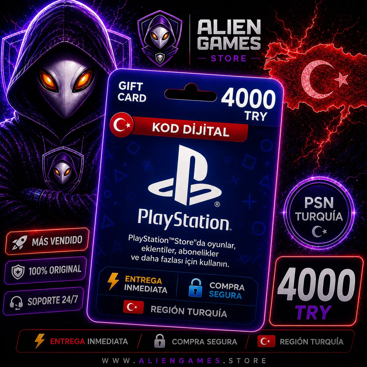 PlayStation Gift Card 4000 TRY Turquía (Código Digital)