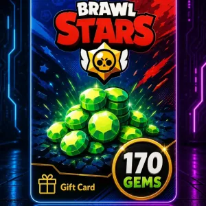 Brawl Stars 170 Gems gift card digital con gemas verdes para recarga rápida en AlienGames.store.