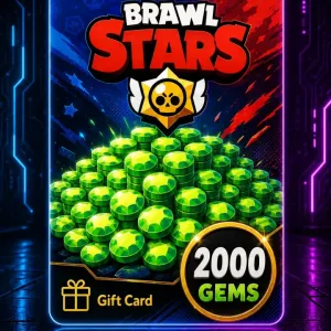 Brawl Stars 2000 Gems gift card digital con paquete premium de gemas en AlienGames.store.