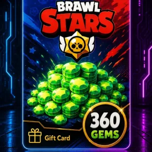 Brawl Stars 360 Gems gift card digital con paquete de gemas para jugadores en AlienGames.store.