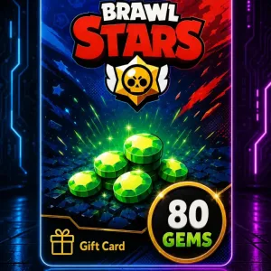 Brawl Stars 80 Gems gift card digital para comprar gemas de forma rápida en AlienGames.store.