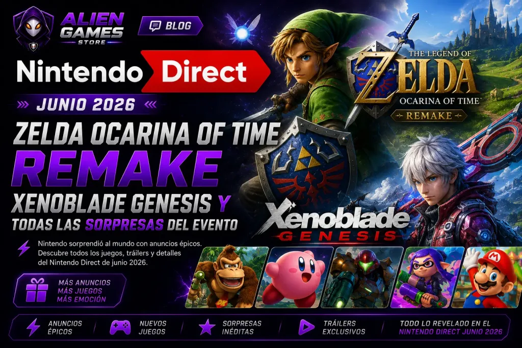 Nintendo Direct Junio 2026 anuncia Zelda Ocarina of Time Remake, Xenoblade Genesis y nuevas sorpresas para Nintendo Switch 2.